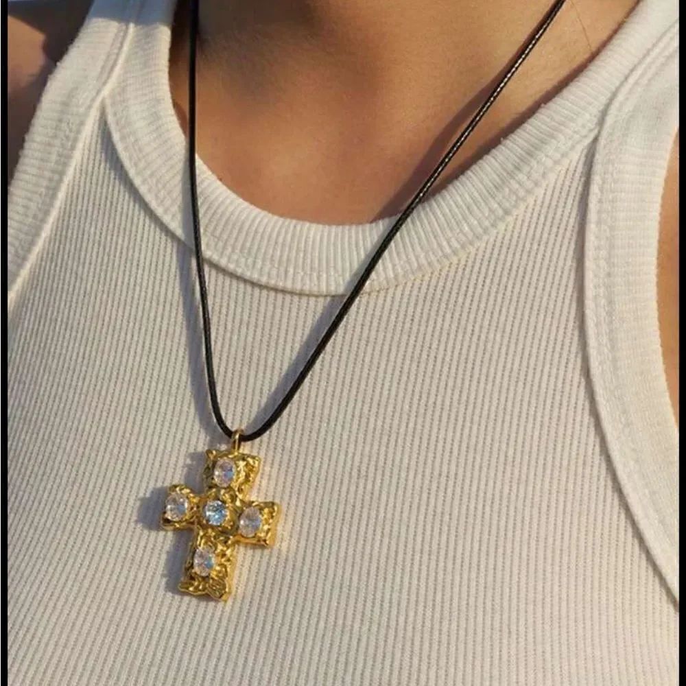 Bohemian cross necklace A173